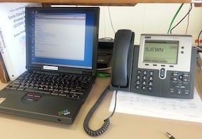 Image showing laptop used for SJEWN and VOIP phone