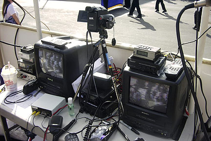 Closeup view of ATV equipment on Veterans Day Parade video platform