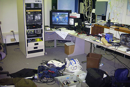 NASA TV re-transmission equipment when first re-assembled at Ames Amateur Radio Club