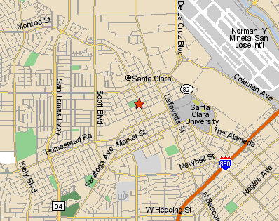 map to Santa Clara Senior Center in Santa Clara